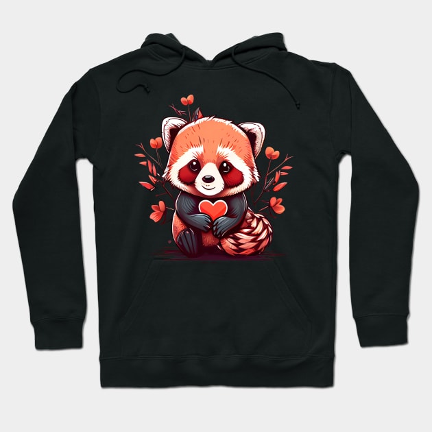 Valentine Red Panda Hoodie by pako-valor